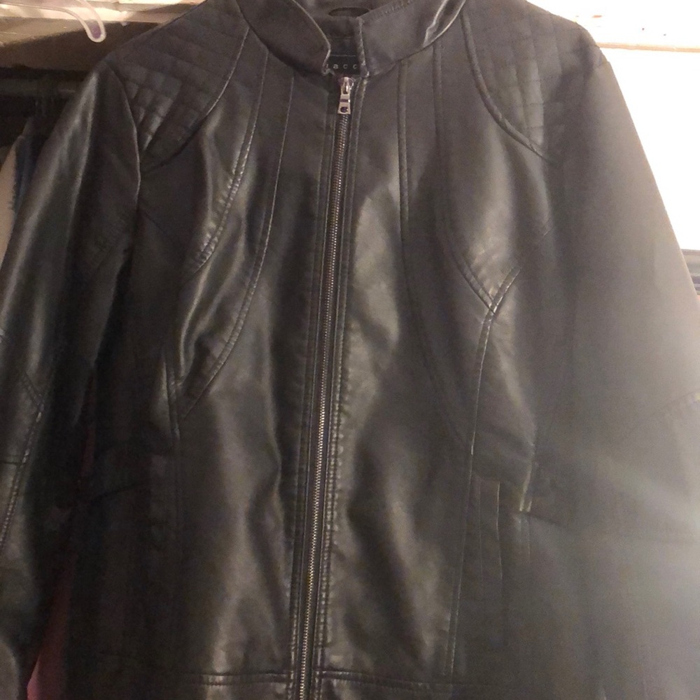 faux leather jacket